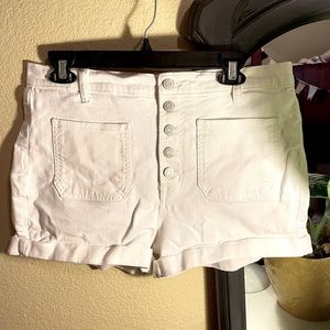 Gap White Denim High-Rise Shorts